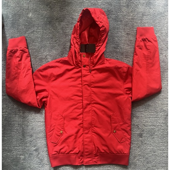 Zara Other - Zara Man Red Hooded Bomber‎ Jacket XL USA 44 – NWT